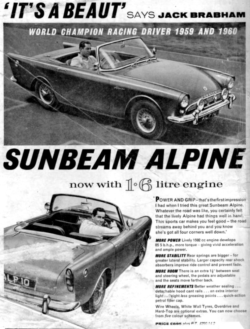 Name:  Jack Brabham. Sunbeam Alpine ad..jpg
Views: 1292
Size:  172.7 KB