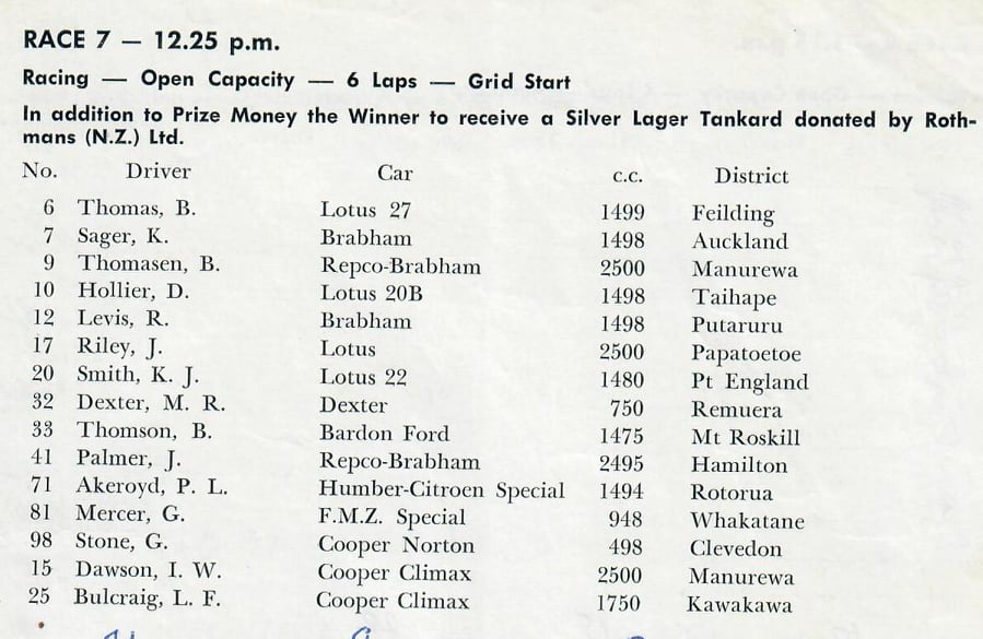 Name:  Pukekohe 1964 #37 ACC Dec 1964 Single Seater field Race 7  Graham Woods.jpg
Views: 1182
Size:  80.2 KB