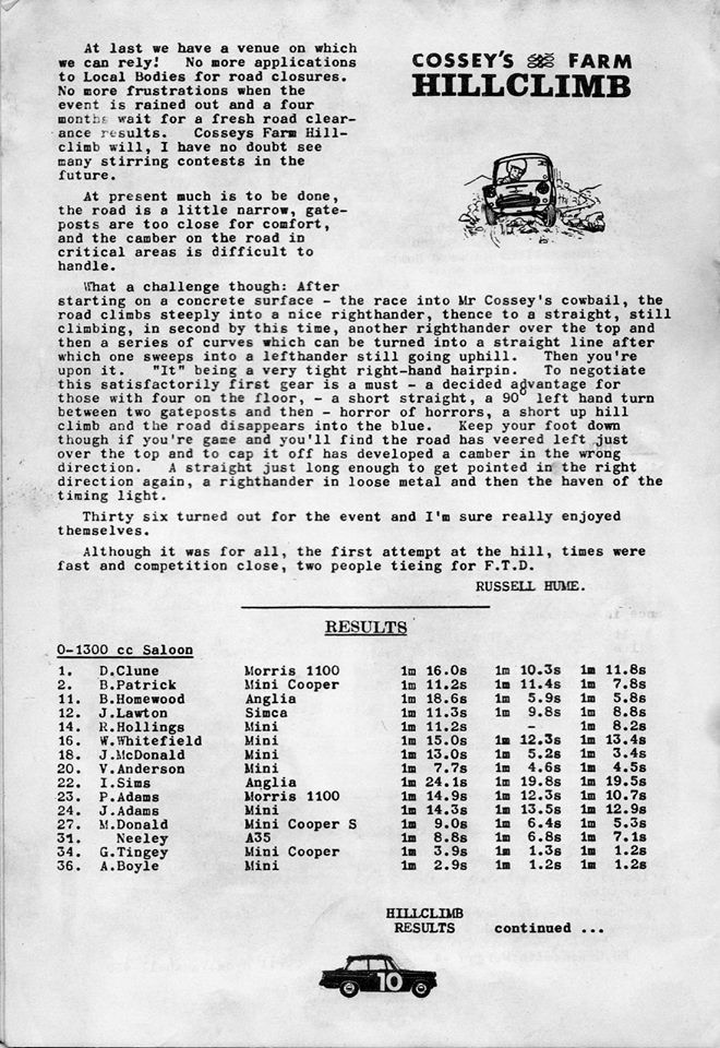 Name:  NSCC #101 A results Cosseys Farm Hillclimb Mar 1967 Club Torque P1,  Bob Homewood v2, 12346351_1.jpg
Views: 857
Size:  160.1 KB