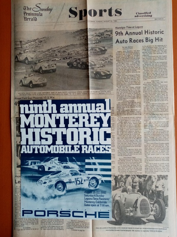 Name:  Healey Trip 1982 #183 9th Monterey Historics Peninsula Herald report 22 Aug 82 and Poster Roger .jpg
Views: 560
Size:  179.8 KB