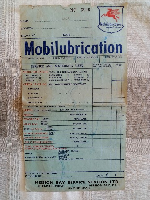 Name:  NZ Number Plates #333 Mission Bay Service Station Invoice 1950's Front arch L J Tuffey Jeff Tuff.jpg
Views: 1099
Size:  132.9 KB