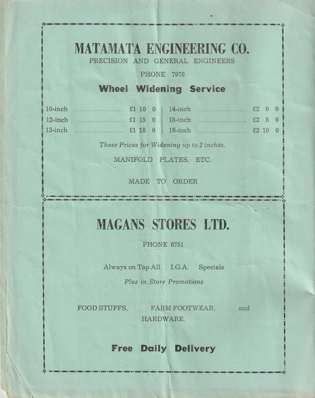 Name:  Hamilton CC 1966 #072 Waharoa Grass Track 19 Mar 1966 Programme Inside Cover WAHAROA-2 John Clim.jpg
Views: 505
Size:  124.7 KB