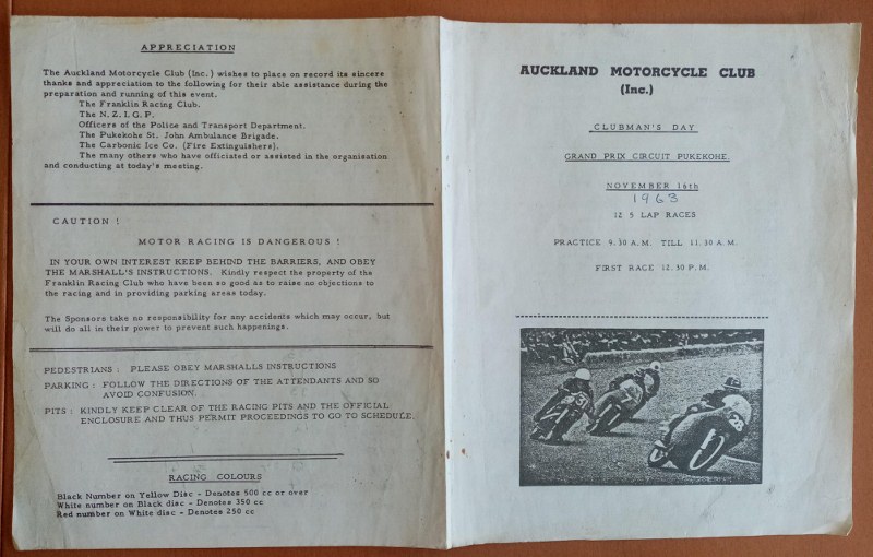 Name:  Pukekohe 1963 #104 Motorcycle Races Nov 1963 Programme covers L Gleeson .jpg
Views: 284
Size:  115.9 KB