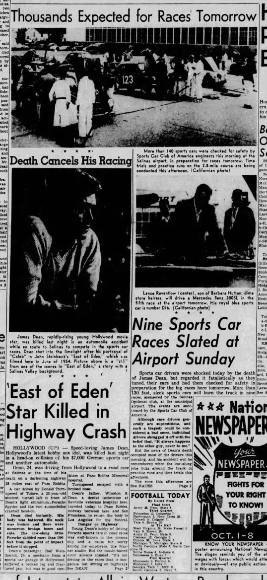 Name:  AH #372 Salinas Sports Car Races - Newspaper cutting with story of James Dean and the Races .jpg
Views: 2
Size:  179.4 KB