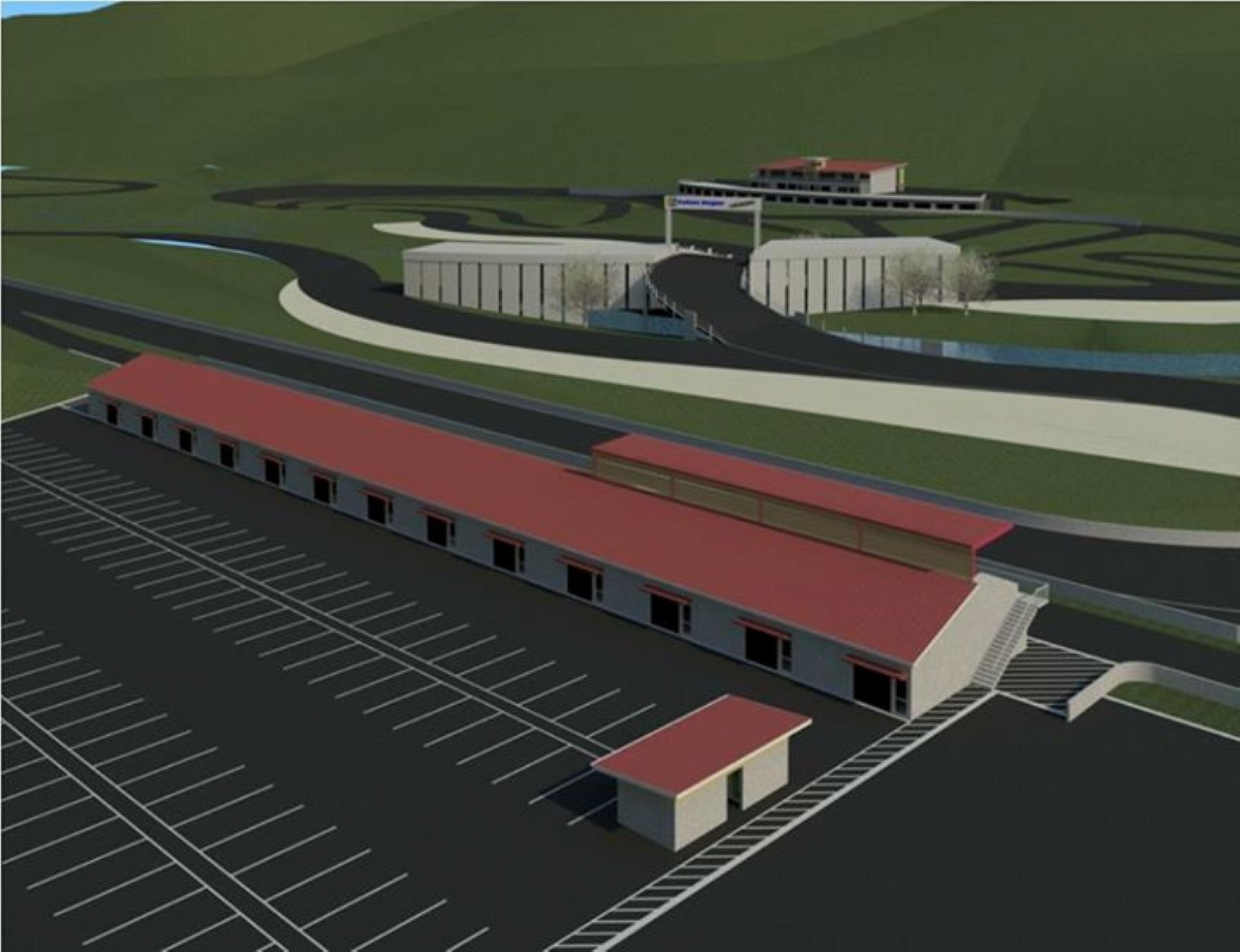 Name:  Motor Racing NZ #107 A render of some of the buildings at the Park. Pit building 1 in the foregr.jpg
Views: 46
Size:  169.2 KB